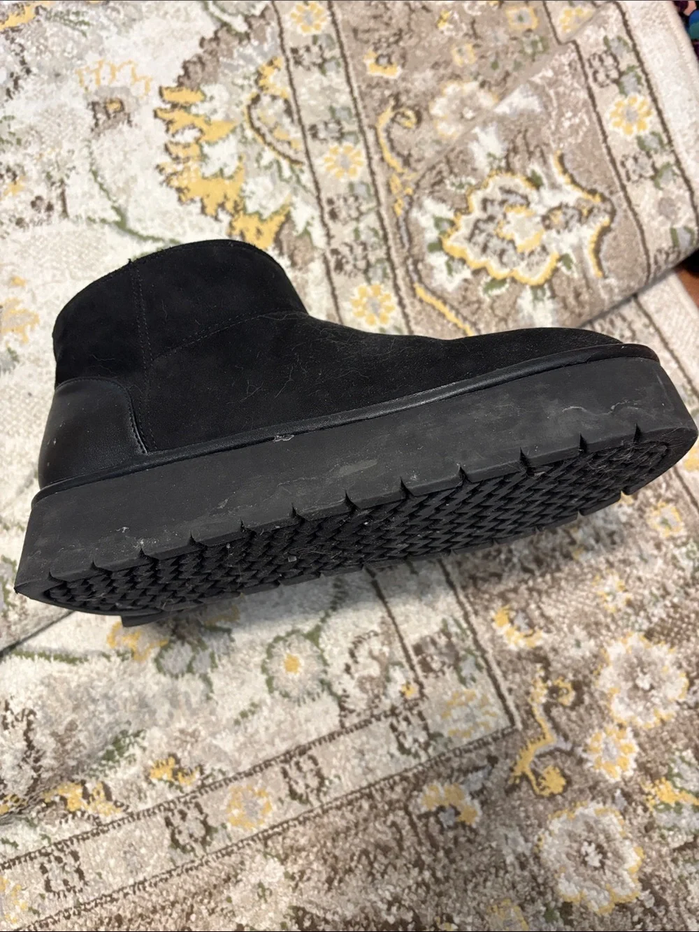 wild fable Black Suede-Look Ankle Boots